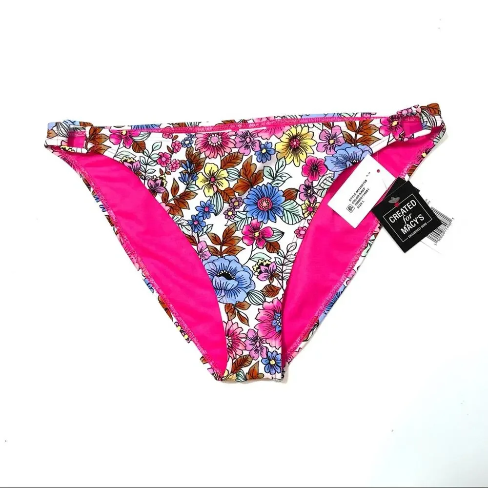 California Waves floral bikini swim bottom Lg